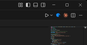 VS Code editor title bar with the AquilaX scan icon button
